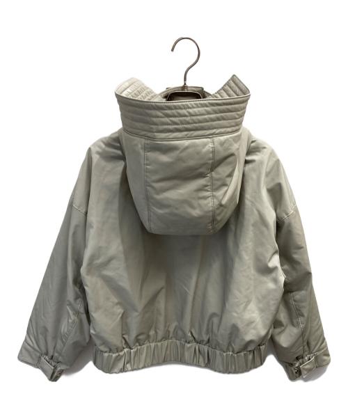 MICHEL KLEIN（ミッシェルクラン）MICHEL KLEIN (ミッシェルクラン) 「撥水/2WAY」ストレッチツイル中綿ショートブルゾン カーキ サイズ:36の古着・服飾アイテム