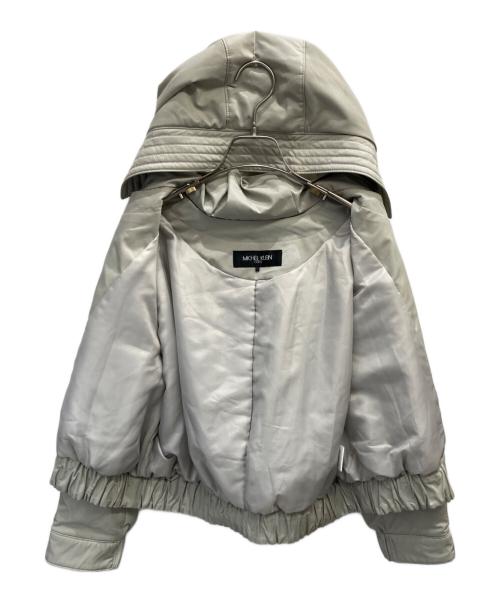 MICHEL KLEIN（ミッシェルクラン）MICHEL KLEIN (ミッシェルクラン) 「撥水/2WAY」ストレッチツイル中綿ショートブルゾン カーキ サイズ:36の古着・服飾アイテム