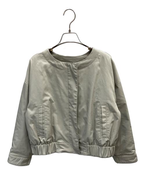 MICHEL KLEIN（ミッシェルクラン）MICHEL KLEIN (ミッシェルクラン) 「撥水/2WAY」ストレッチツイル中綿ショートブルゾン カーキ サイズ:36の古着・服飾アイテム