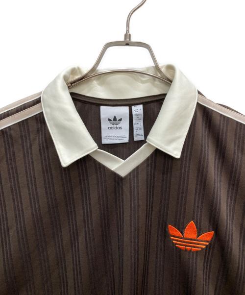 adidas（アディダス）adidas (アディダス) U FOOTBALL JERSEY TEE ブラウン サイズ:Lの古着・服飾アイテム