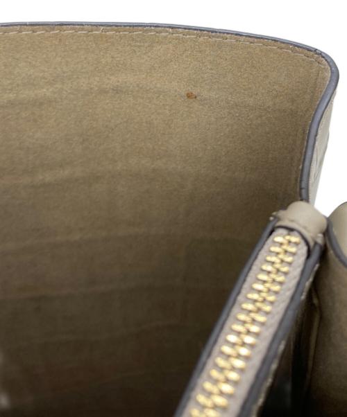 FURLA（フルラ）FURLA (フルラ) クロコ型押し2WAYショルダーバッグ ベージュ/モカの古着・服飾アイテム