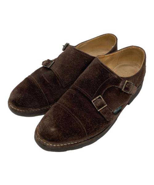 PARABOOT（パラブーツ）PARABOOT (パラブーツ) WILLIAM スウェードダブルモンクストラップシューズ ブラウン サイズ:UK7の古着・服飾アイテム