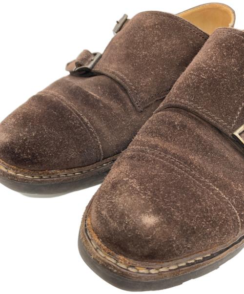 PARABOOT（パラブーツ）PARABOOT (パラブーツ) WILLIAM スウェードダブルモンクストラップシューズ ブラウン サイズ:UK7の古着・服飾アイテム