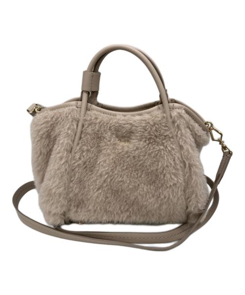 MaxMara（マックスマーラ）MaxMara (マックスマーラ) 「Tマリンシリーズ」テディベアバッグ ベージュの古着・服飾アイテム