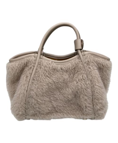 MaxMara（マックスマーラ）MaxMara (マックスマーラ) 「Tマリンシリーズ」テディベアバッグ ベージュの古着・服飾アイテム