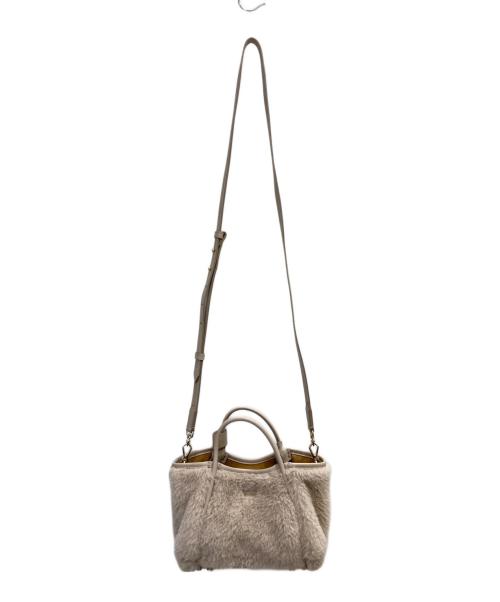 MaxMara（マックスマーラ）MaxMara (マックスマーラ) 「Tマリンシリーズ」テディベアバッグ ベージュの古着・服飾アイテム