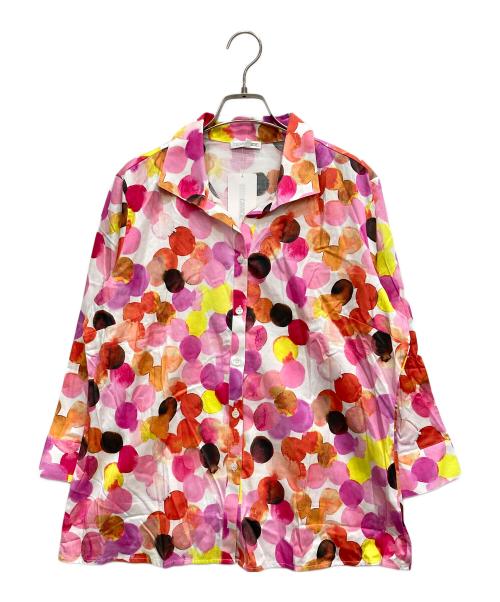 NARA CAMICIE（ナラカミーチェ）NARA CAMICIE (ナラカミーチェ) 水彩デザインシャツ ピンク サイズ:Ⅼ 未使用品の古着・服飾アイテム
