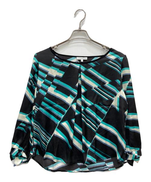 NARA CAMICIE（ナラカミーチェ）NARA CAMICIE (ナラカミーチェ) 総柄ブラウス ターコイズ サイズ:Ⅼ 未使用品の古着・服飾アイテム
