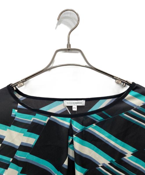 NARA CAMICIE（ナラカミーチェ）NARA CAMICIE (ナラカミーチェ) 総柄ブラウス ターコイズ サイズ:Ⅼ 未使用品の古着・服飾アイテム