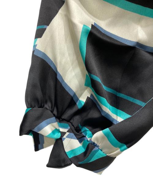 NARA CAMICIE（ナラカミーチェ）NARA CAMICIE (ナラカミーチェ) 総柄ブラウス ターコイズ サイズ:Ⅼ 未使用品の古着・服飾アイテム