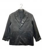 steinシュタイン）の古着「LEATHER DOUBLE BREASTED JACKET」｜ブラック