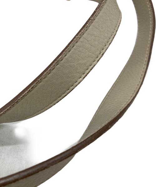 MaxMara（マックスマーラ）MaxMara (マックスマーラ) シボ革トートバッグ アイボリーの古着・服飾アイテム