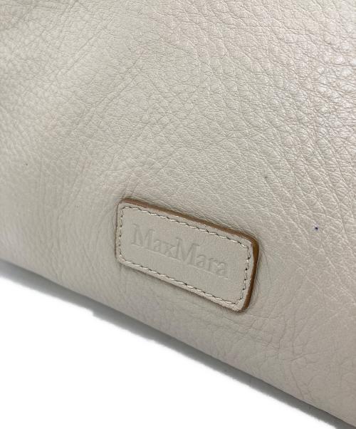 MaxMara（マックスマーラ）MaxMara (マックスマーラ) シボ革トートバッグ アイボリーの古着・服飾アイテム