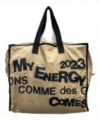 COMME des GARCONSコムデギャルソン）の古着「ロゴプリントホリデーシーズンメッセージバッグ」｜ベージュ