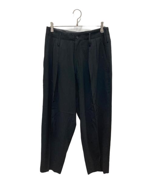 Yohji Yamamoto pour homme（ヨウジヤマモト プールオム）Yohji Yamamoto pour homme (ヨウジヤマモト プールオム) 2タックウールギャバテーパードスラックス ブラック サイズ:Sの古着・服飾アイテム