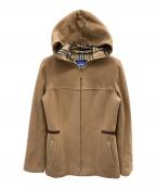 BURBERRY BLUE LABELバーバリーロンドンブルーレーベル）の古着「裏ノバチェックウールフーデッドジャケット」｜ブラウン