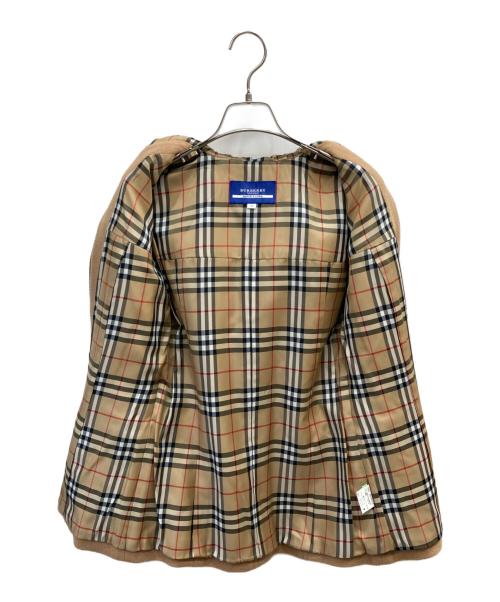BURBERRY BLUE LABEL（バーバリーロンドンブルーレーベル）BURBERRY BLUE LABEL (バーバリーロンドンブルーレーベル) 裏ノバチェックウールフーデッドジャケット ブラウン サイズ:38の古着・服飾アイテム