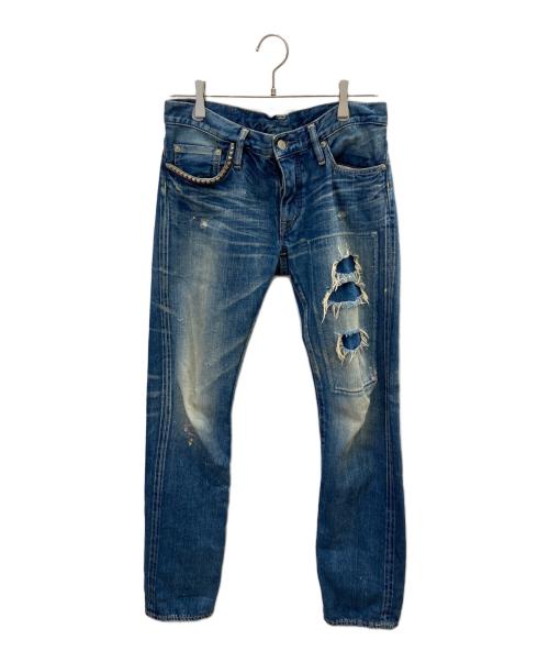 Hysteric Glamour（ヒステリックグラマー）Hysteric Glamour (ヒステリックグラマー) PF加工デニムスリムストレートパンツ インディゴ サイズ:Sの古着・服飾アイテム