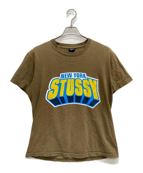 stussy（ステューシー）stussy (ステューシー) プリントTシャツ ブラウン サイズ:Mの古着・服飾アイテム