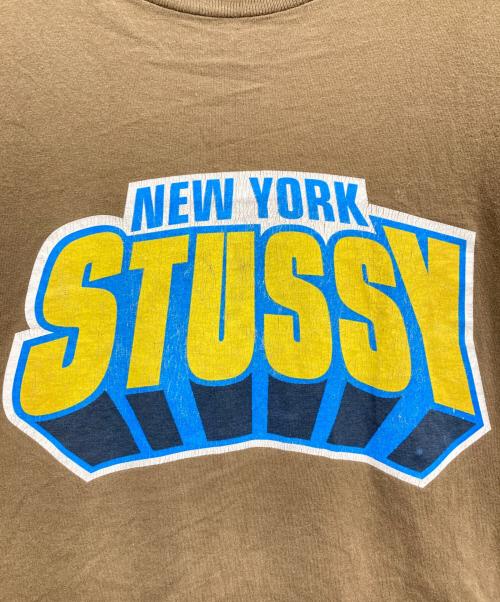 stussy（ステューシー）stussy (ステューシー) プリントTシャツ ブラウン サイズ:Mの古着・服飾アイテム