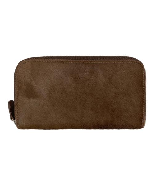 MARNI（マルニ）MARNI (マルニ) ハラコラウンドファスナー長財布 ブラウンの古着・服飾アイテム