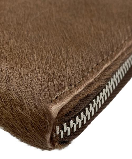 MARNI（マルニ）MARNI (マルニ) ハラコラウンドファスナー長財布 ブラウンの古着・服飾アイテム