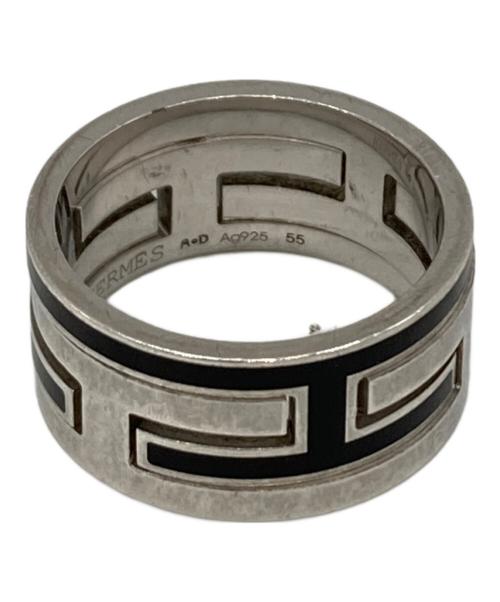 HERMES（エルメス）HERMES (エルメス) ムーブアッシュリング シルバー×ブラック サイズ:55の古着・服飾アイテム