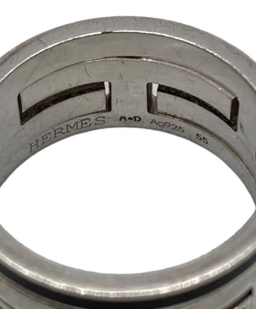 HERMES（エルメス）HERMES (エルメス) ムーブアッシュリング シルバー×ブラック サイズ:55の古着・服飾アイテム