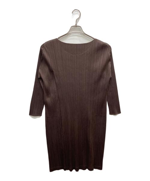 PLEATS PLEASE（プリーツプリーズ）PLEATS PLEASE (プリーツプリーズ) プリーツワンピース ブラウン サイズ:3の古着・服飾アイテム