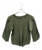 PLEATS PLEASEプリーツプリーズ）の古着「プリーツブラウス」｜グリーン