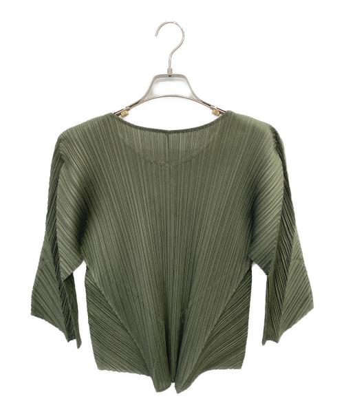 PLEATS PLEASE（プリーツプリーズ）PLEATS PLEASE (プリーツプリーズ) プリーツブラウス グリーン サイズ:3の古着・服飾アイテム