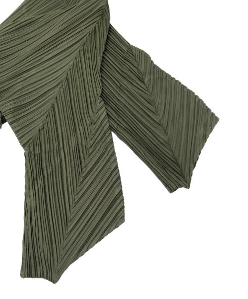 PLEATS PLEASE（プリーツプリーズ）PLEATS PLEASE (プリーツプリーズ) プリーツブラウス グリーン サイズ:3の古着・服飾アイテム