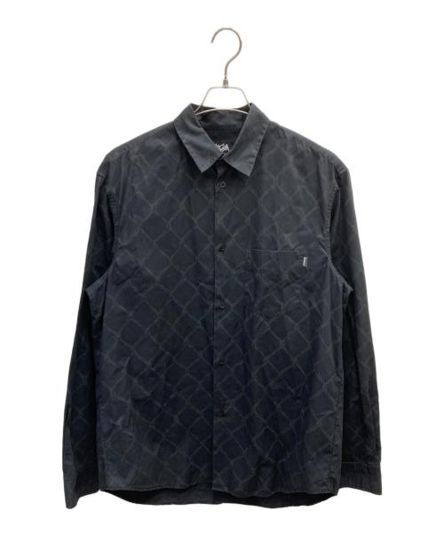 stussy（ステューシー）stussy (ステューシー) オールド総柄シャツ ブラック サイズ:Lの古着・服飾アイテム