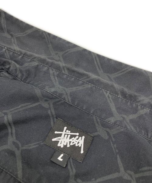 stussy（ステューシー）stussy (ステューシー) オールド総柄シャツ ブラック サイズ:Lの古着・服飾アイテム