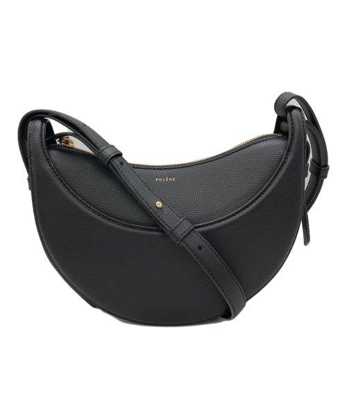 POLENE（ポレーヌ）POLENE (ポレーヌ) ハーフムーンショルダーバッグ ブラックの古着・服飾アイテム