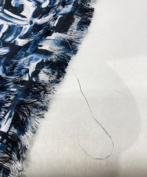 CHANEL（シャネル）CHANEL (シャネル) ツイード転写ココマークシルクストール ネイビーの古着・服飾アイテム