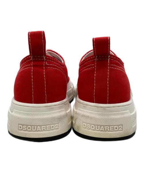 DSQUARED2（ディースクエアード）DSQUARED2 (ディースクエアード) キャンバススニーカー レッド サイズ:43の古着・服飾アイテム