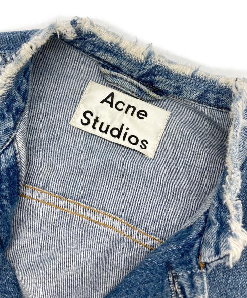 Acne studios（アクネ ストゥディオス）Acne studios (アクネ ストゥディオス) ノーカラークラッシュデニムジャケット インディゴ サイズ:44の古着・服飾アイテム