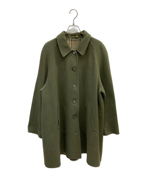 Burberry's（バーバリー）Burberry's (バーバリーズ) 裏ノバチェックカシミヤ混ステンカラーコート グリーン サイズ:表記なしの古着・服飾アイテム