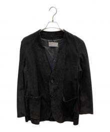 quattrocchi×International Gallery（クアトロッキ×インターナショナルギャラリー）の古着「ゴートスエードノーラペルジャケット」｜ブラック