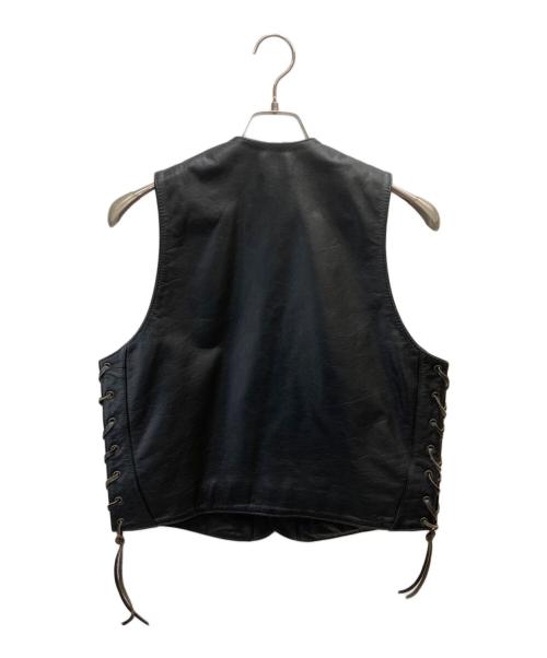 DEGNER（デグナー）DEGNER (デグナー) レースアップレザーベスト ブラック サイズ:Mの古着・服飾アイテム