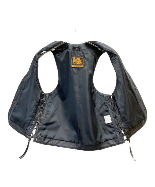 DEGNER（デグナー）DEGNER (デグナー) レースアップレザーベスト ブラック サイズ:Mの古着・服飾アイテム