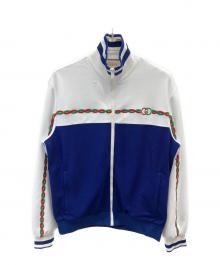 GUCCI（グッチ）の古着「Interlocking G Polyester Pique Zip-Up Jacket」｜ホワイト×ネイビー