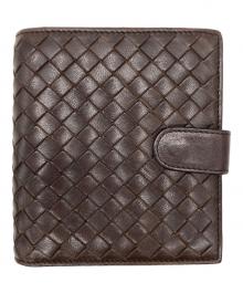BOTTEGA VENETA（ボッテガベネタ）の古着「イントレチャート2つ折り財布」｜ブラウン