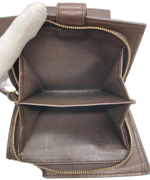 BOTTEGA VENETA（ボッテガベネタ）BOTTEGA VENETA (ボッテガベネタ) イントレチャート2つ折り財布 ブラウンの古着・服飾アイテム