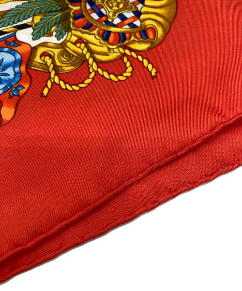 HERMES（エルメス）HERMES (エルメス) VOILES DE LUMIERE 光の帆船 カレシルクスカーフ レッド サイズ:90の古着・服飾アイテム