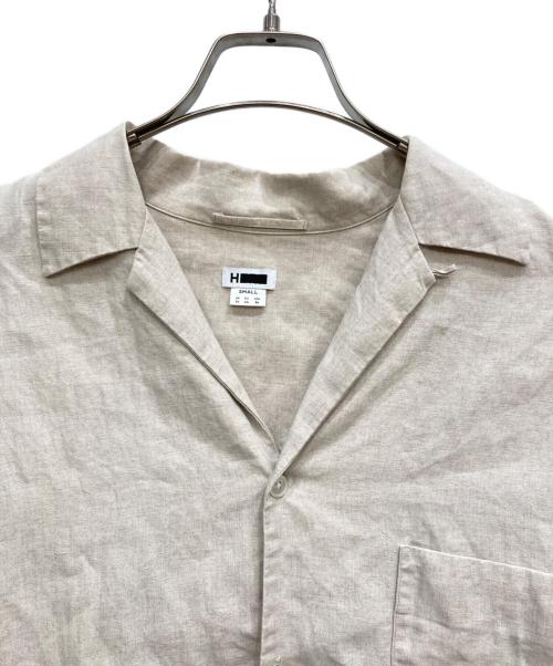 H BEAUTY&YOUTH（エイチ ビューティー&ユース）H BEAUTY&YOUTH (エイチ ビューティー&ユース) OPEN COLLAR SHORT SLEEVE SHIRT アイボリー サイズ:Sの古着・服飾アイテム