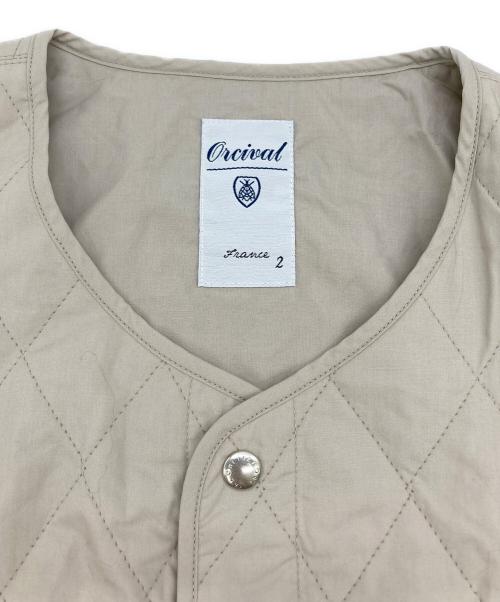 ORCIVAL（オーシバル）ORCIVAL (オーシバル) コットンキルトカラーレスジャケット ベージュ サイズ:2の古着・服飾アイテム