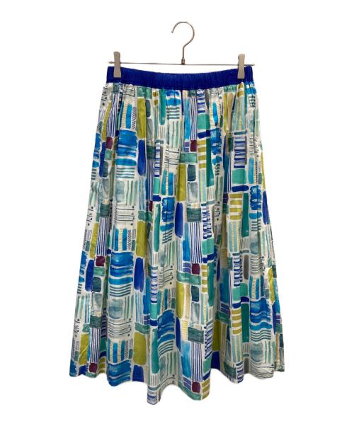 fontana grande（フォンタナ グランデ）fontana grande (フォンタナ グランデ) 水彩デザインスカート ブルー サイズ:38の古着・服飾アイテム