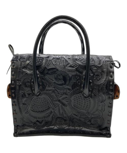 Carving Tribes（カービングトライブス）CARVING TRIBES (カービングトライブス) カーヴィングレザートートバッグ ブラックの古着・服飾アイテム